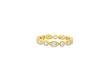 14k Diamond Marquise-Inspired Alternating Round Band Ring 0.78ct