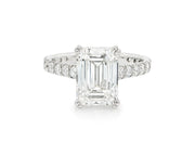 14k Emerald Cut Diamond Cluster Band Engagement Ring 3.75 CT