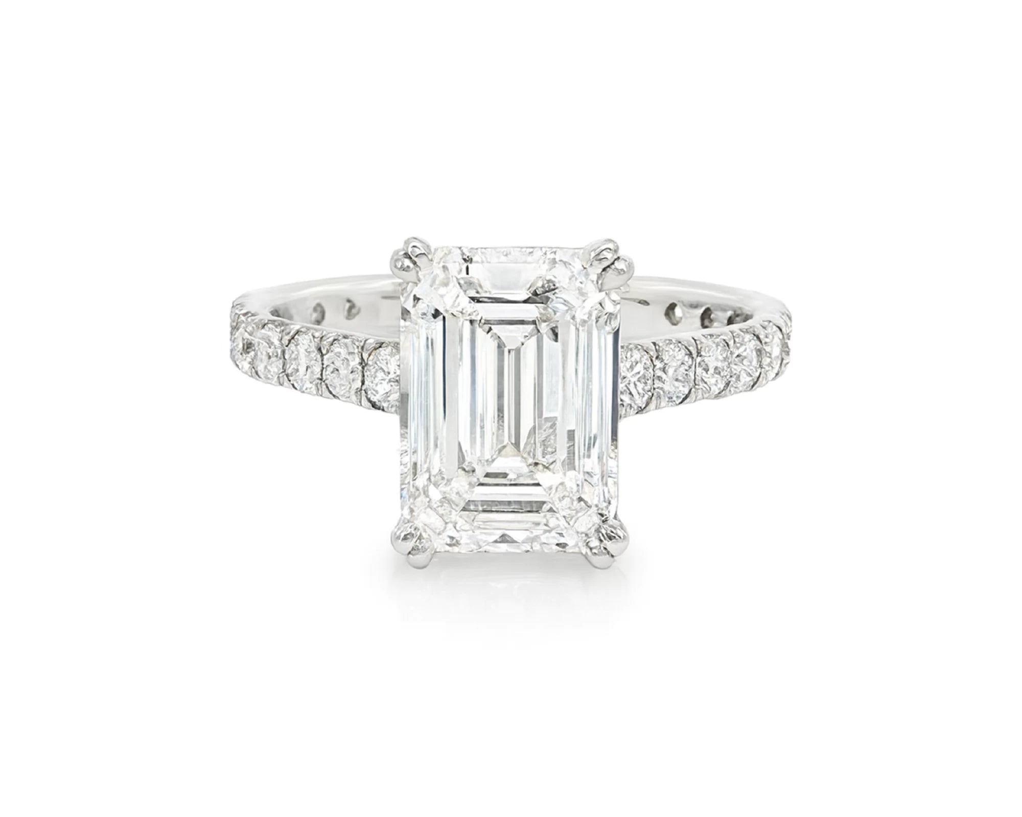 14k Emerald Cut Diamond Cluster Band Engagement Ring 3.75 CT – lifestyle 2281