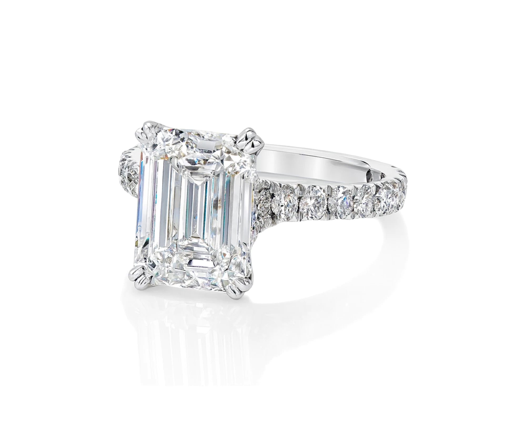 14k Emerald Cut Diamond Cluster Band Engagement Ring 3.75 CT – lifestyle 2282