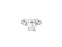 14k Emerald Cut Diamond Cluster Band Engagement Ring 4.61 CT