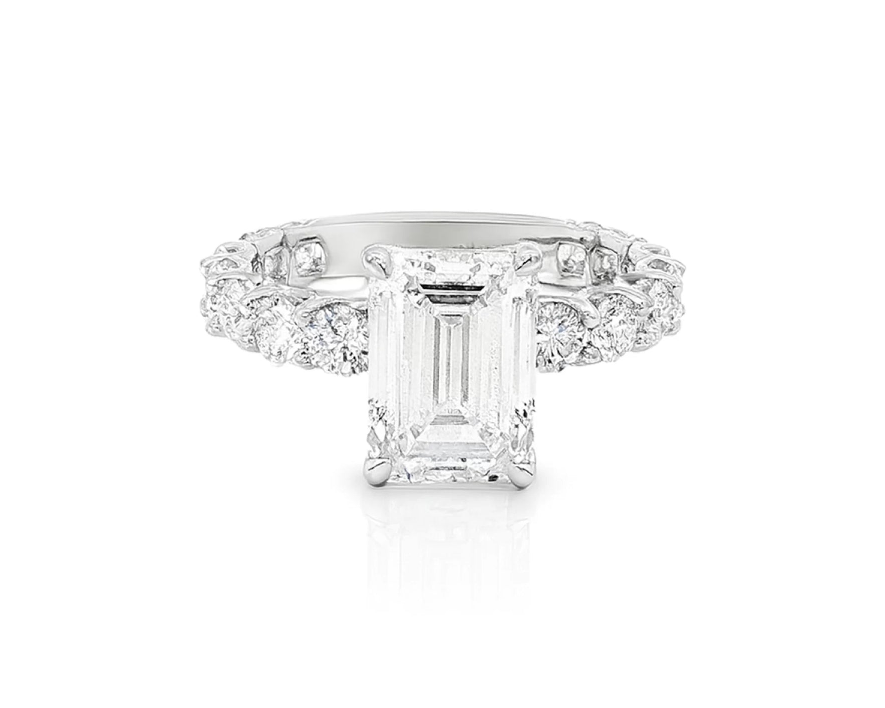 14k Emerald Cut Diamond Cluster Band Engagement Ring 4.61 CT – lifestyle 2292