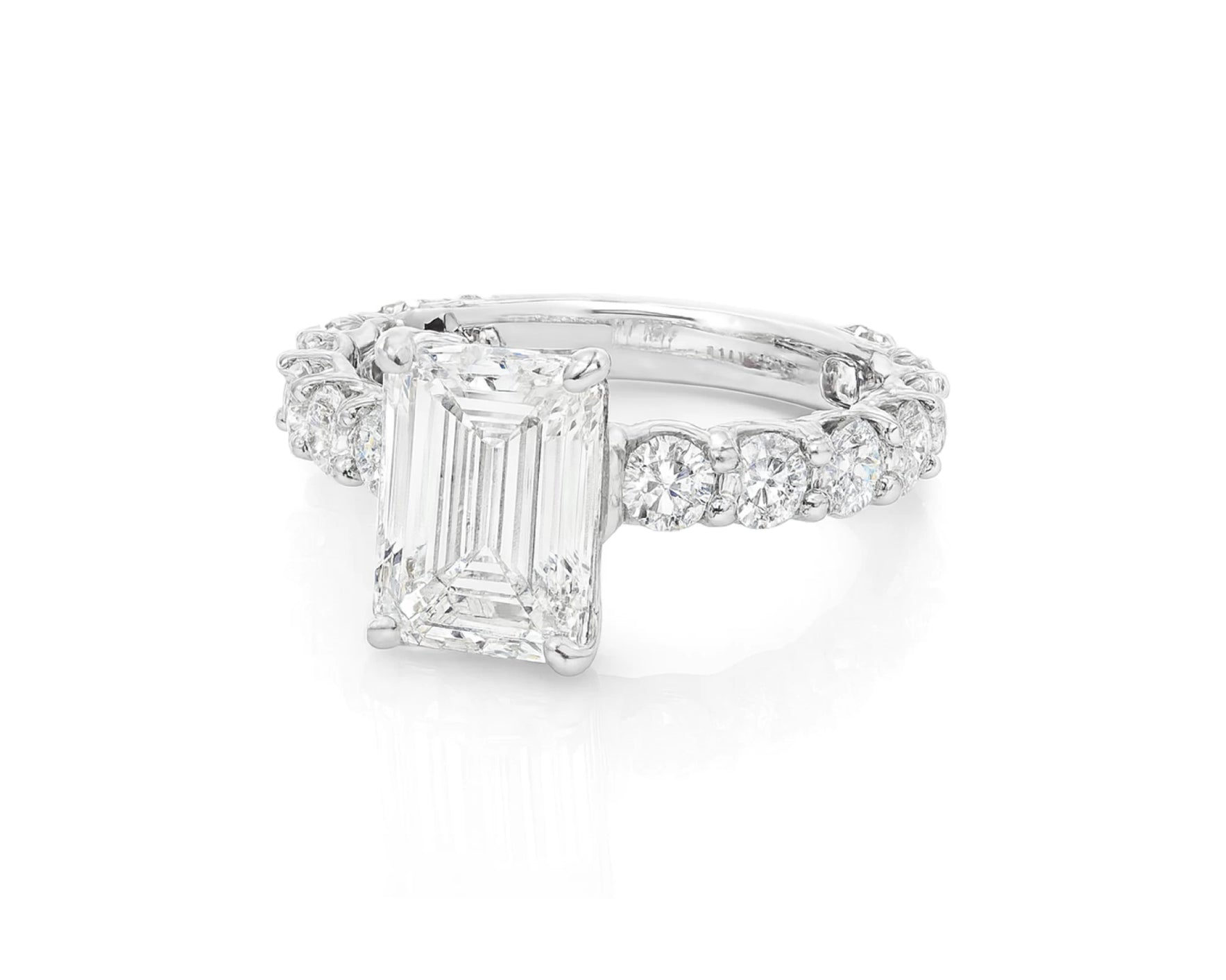14k Emerald Cut Diamond Cluster Band Engagement Ring 4.61 CT – lifestyle 2293