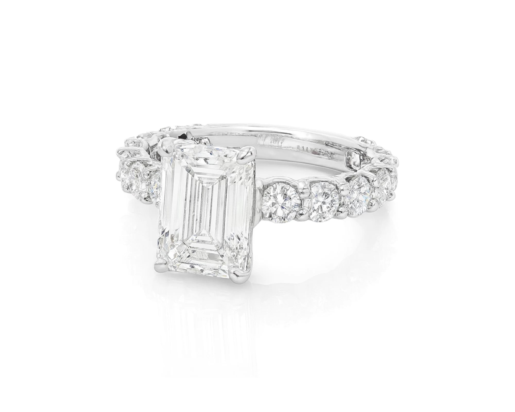 14k Emerald Cut Diamond Cluster Band Engagement Ring 4.61 CT – lifestyle 2293