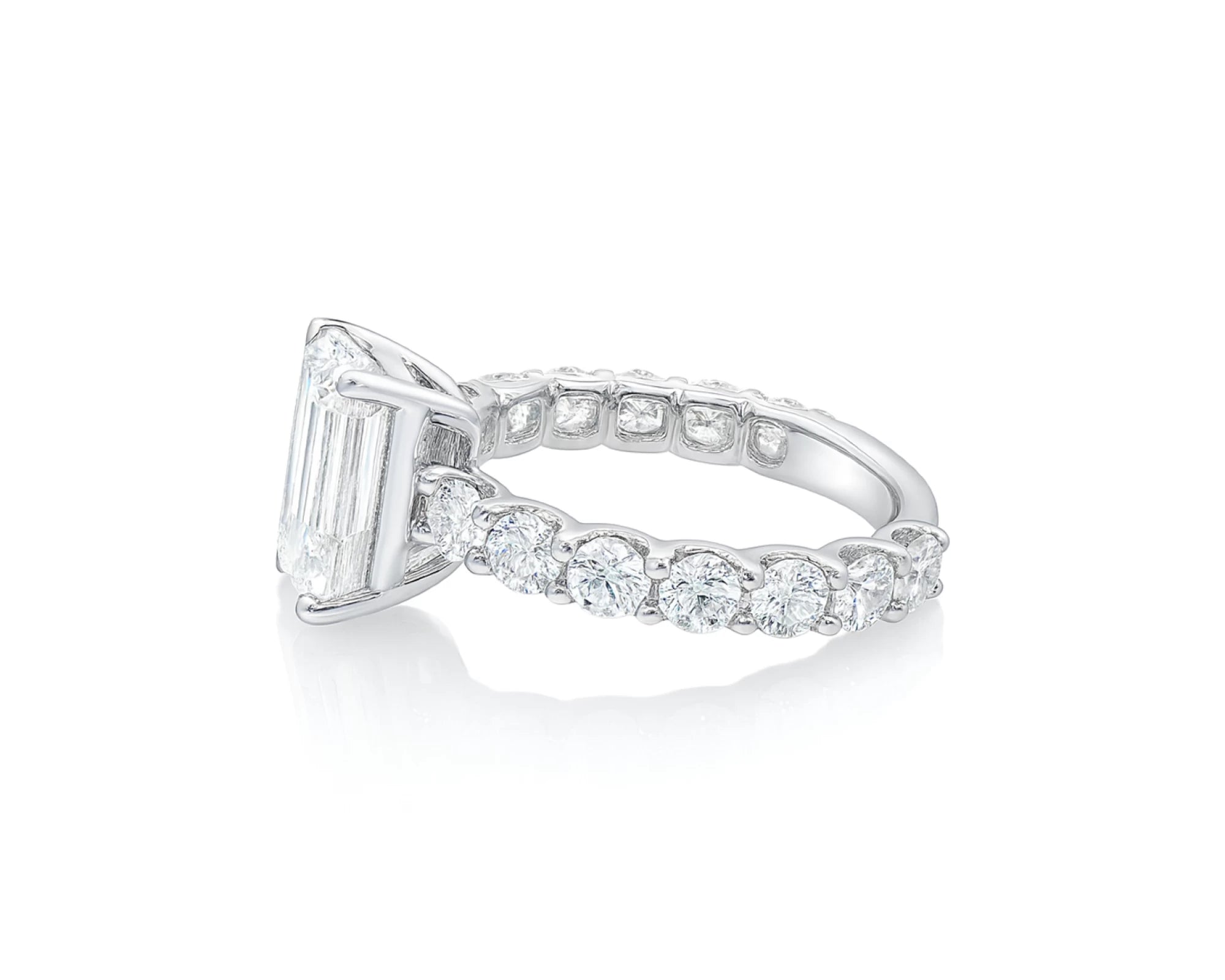 14k Emerald Cut Diamond Cluster Band Engagement Ring 4.61 CT – lifestyle 2294