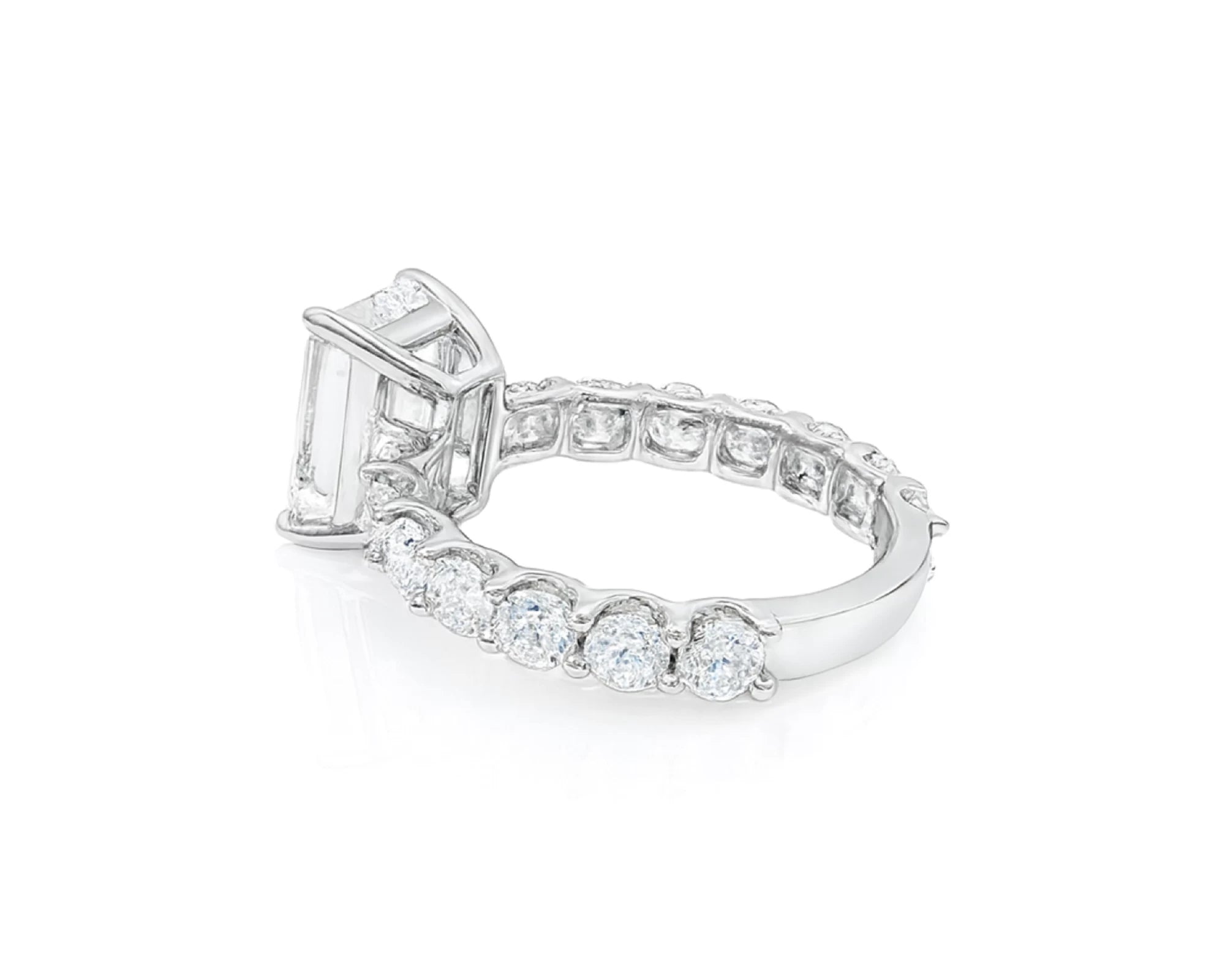 14k Emerald Cut Diamond Cluster Band Engagement Ring 4.61 CT – lifestyle 2295
