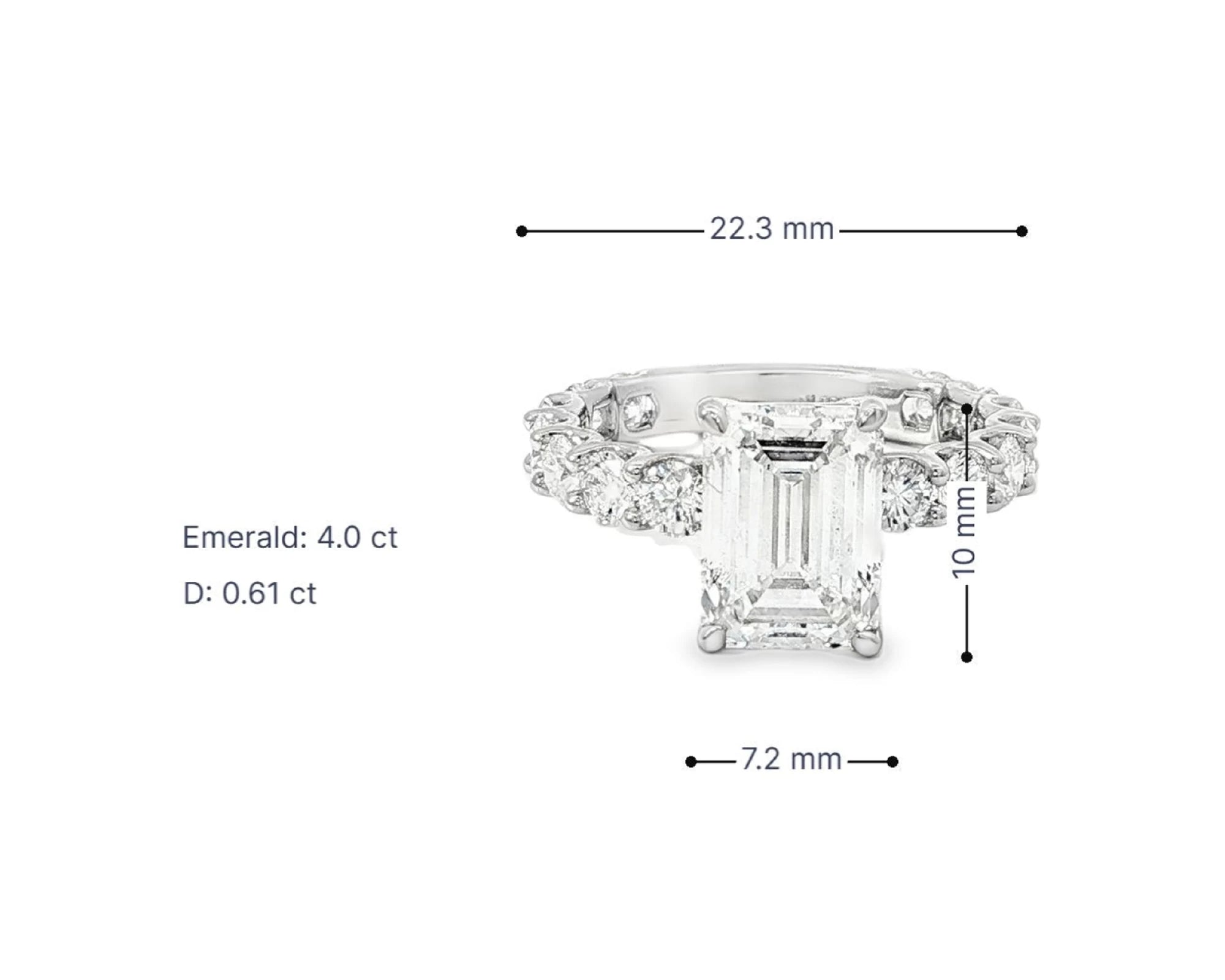 14k Emerald Cut Diamond Cluster Band Engagement Ring 4.61 CT – lifestyle 3084