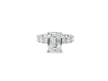 14k Emerald-Cut Diamond Round-Accent Engagement Ring 6.05 CT