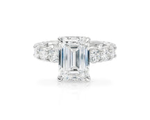 14k Emerald-Cut Diamond Round-Accent Engagement Ring 6.05 CT