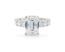 14k Emerald-Cut Diamond Round-Accent Engagement Ring 6.05 CT