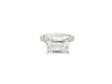14k Emerald Cut East to West Petite Micropavé Engagement Ring 5.66 CT