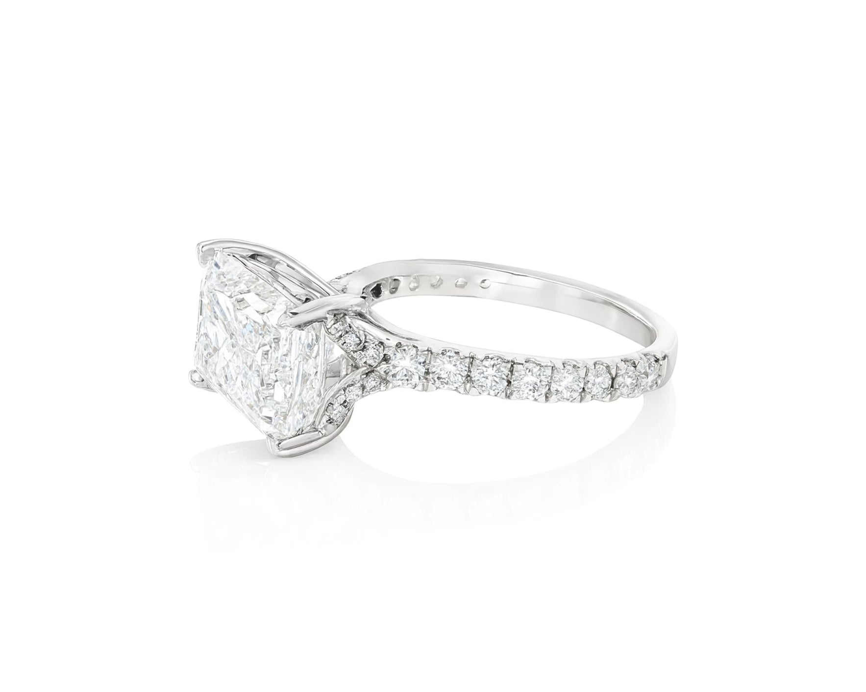 14k Emerald Cut East to West Petite Micropavé Engagement Ring 5.66 CT – lifestyle 2623
