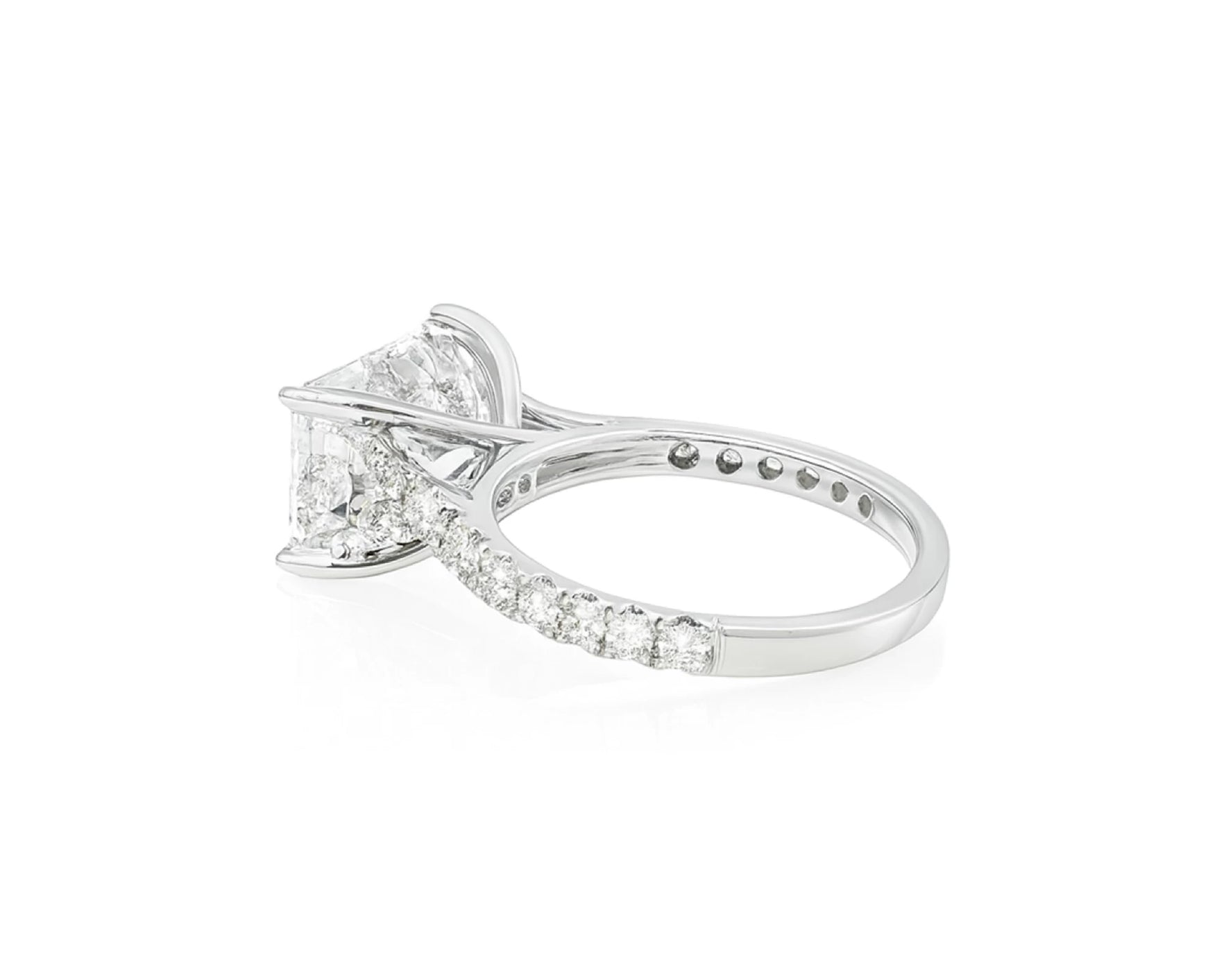 14k Emerald Cut East to West Petite Micropavé Engagement Ring 5.66 CT – lifestyle 2624