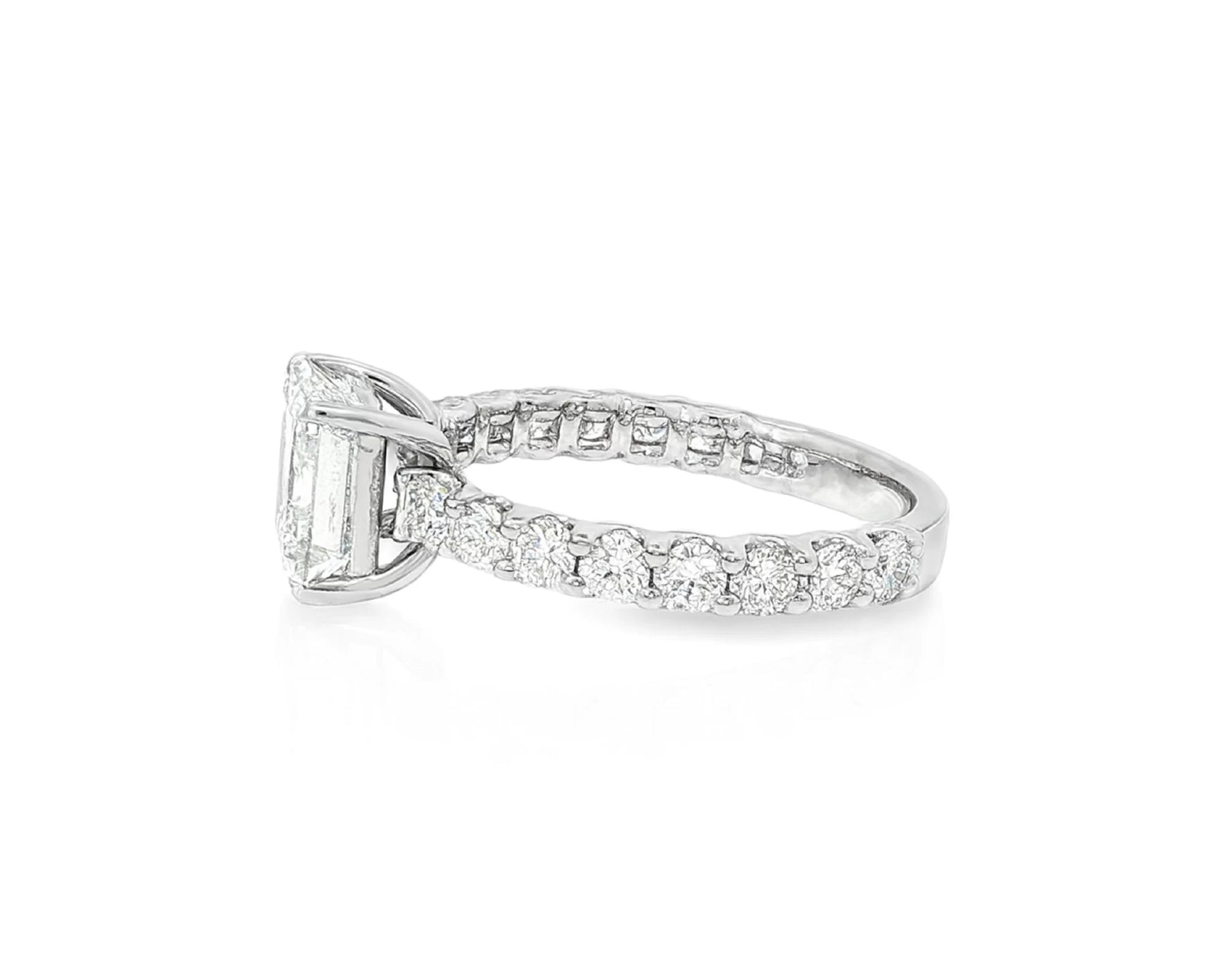 14k Emerald Cut Elevated Micropavé Diamond Band Engagement Ring 2.90ct – lifestyle 2251