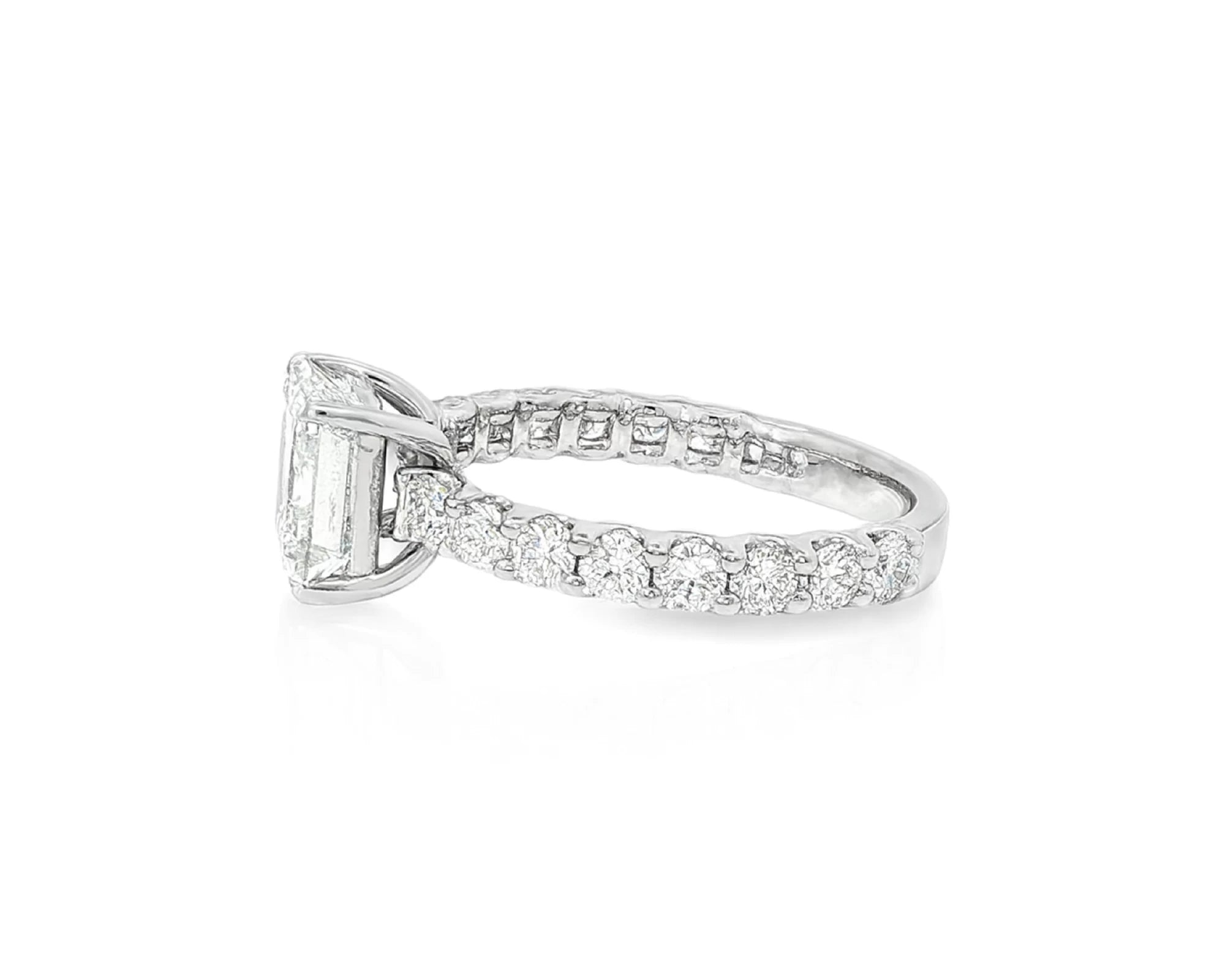14k Emerald Cut Elevated Micropavé Diamond Band Engagement Ring 2.90ct – lifestyle 2251