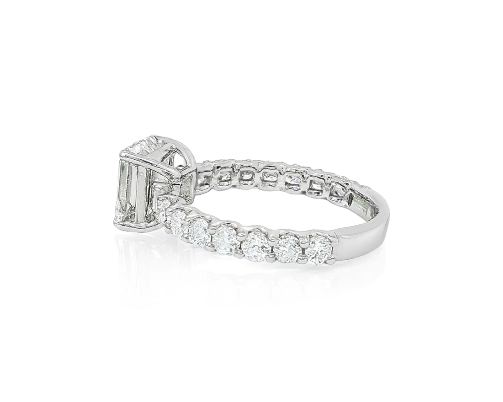 14k Emerald Cut Elevated Micropavé Diamond Band Engagement Ring 2.90ct – lifestyle 2252