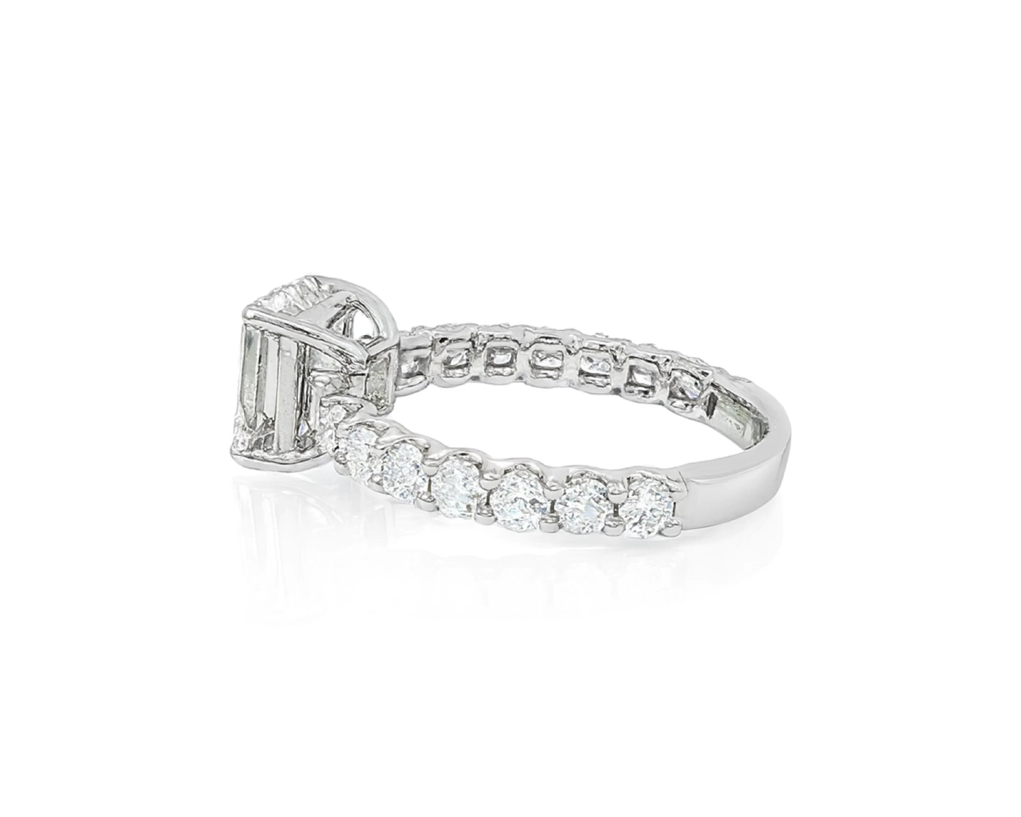 14k Emerald Cut Elevated Micropavé Diamond Band Engagement Ring 2.90ct – lifestyle 2252