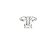 14k Emerald Cut Petite Micropavé Engagement Ring 4.80 CT