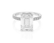 14k Emerald Cut Petite Micropavé Engagement Ring 4.80 CT