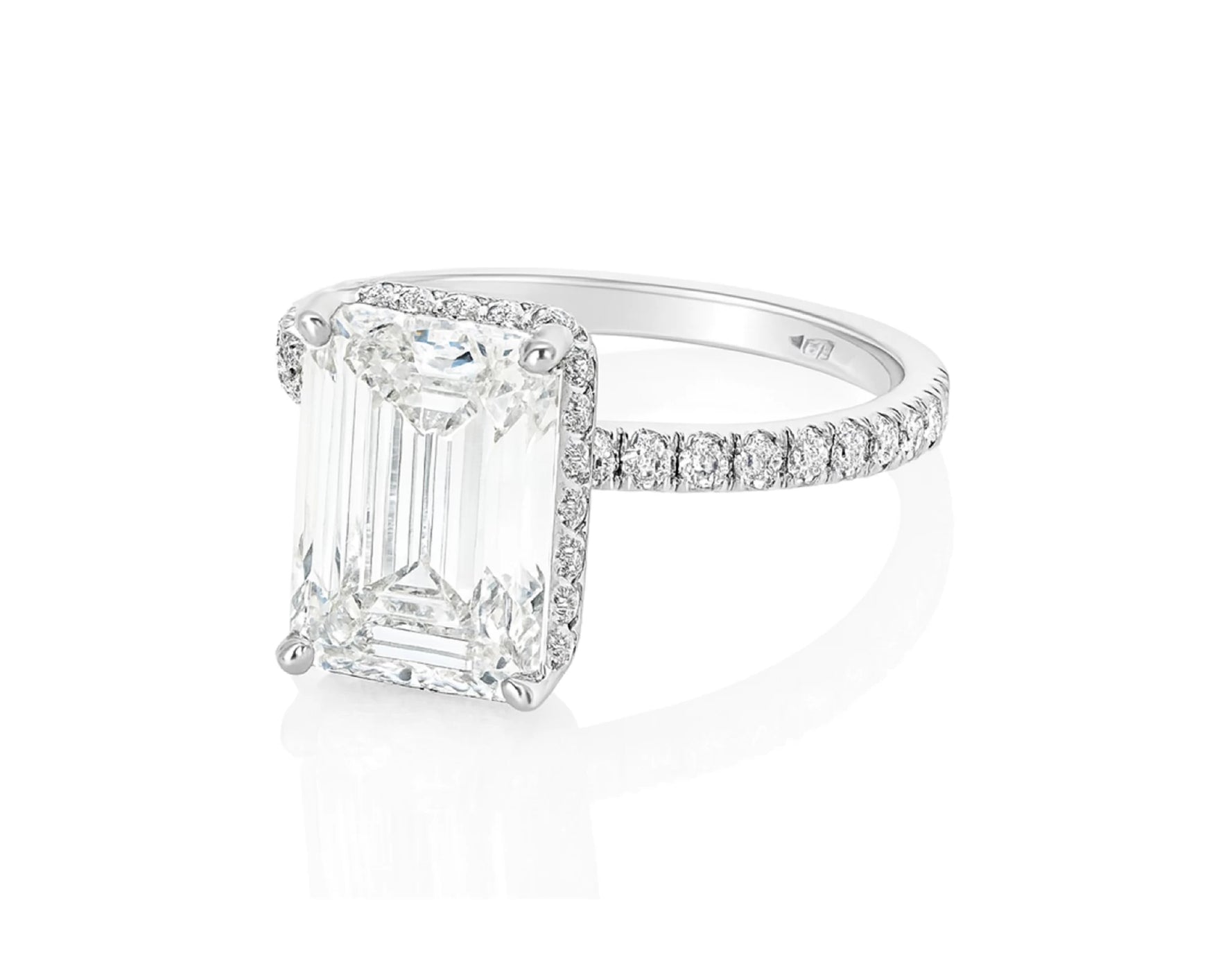 14k Emerald Cut Petite Micropavé Engagement Ring 4.80 CT – lifestyle 2539
