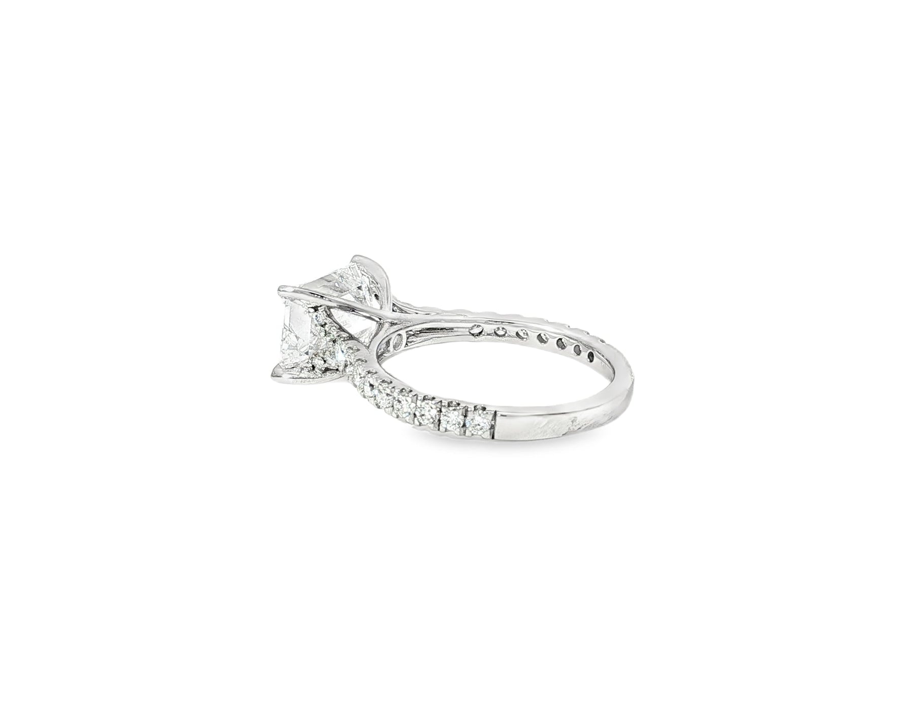 14k Emerald Cut Petite Pavé Engagement Ring 3.62 CT - AVI THE JEWELER
