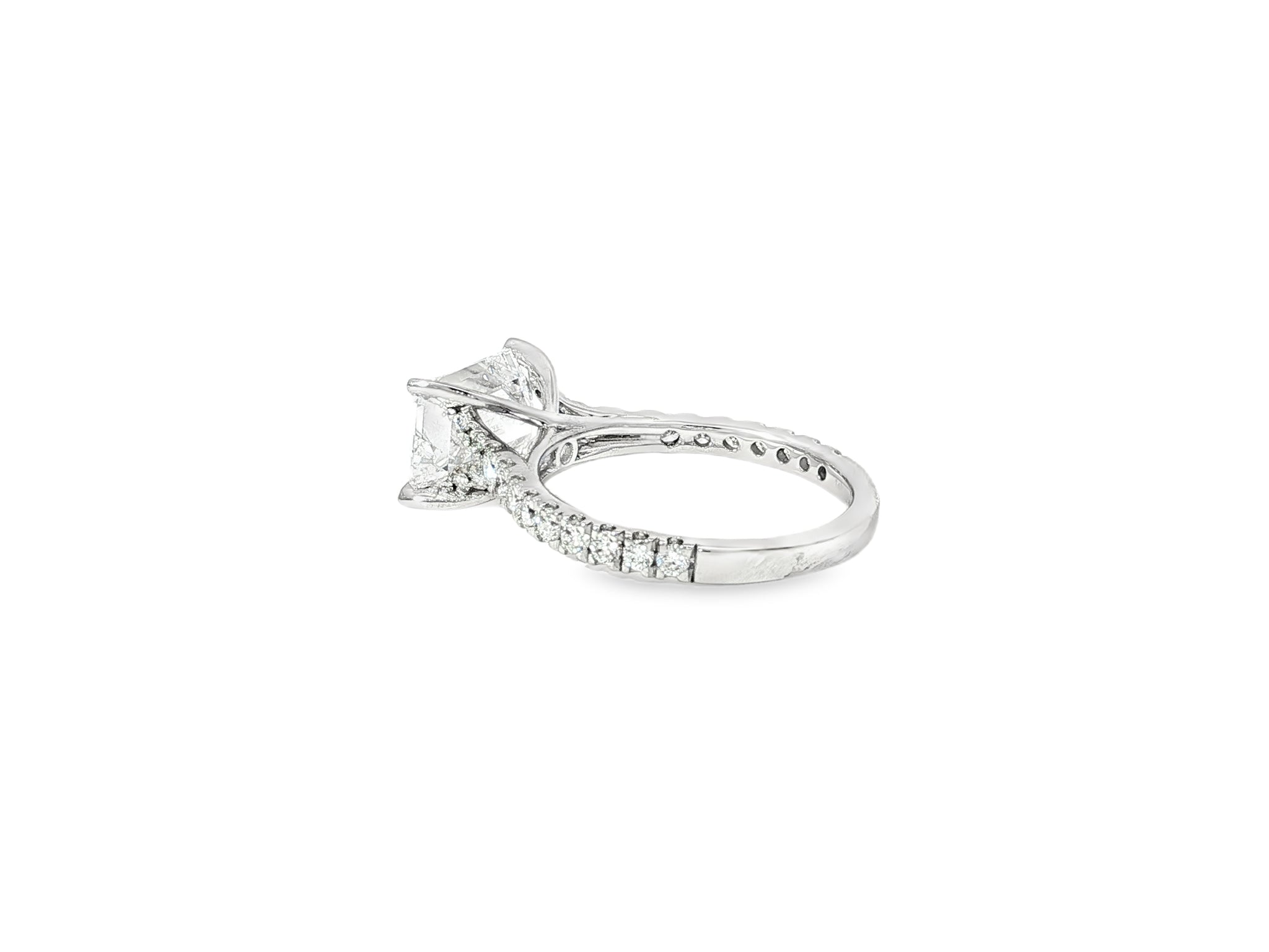 14k Emerald Cut Petite Pavé Engagement Ring 3.62 CT - AVI THE JEWELER