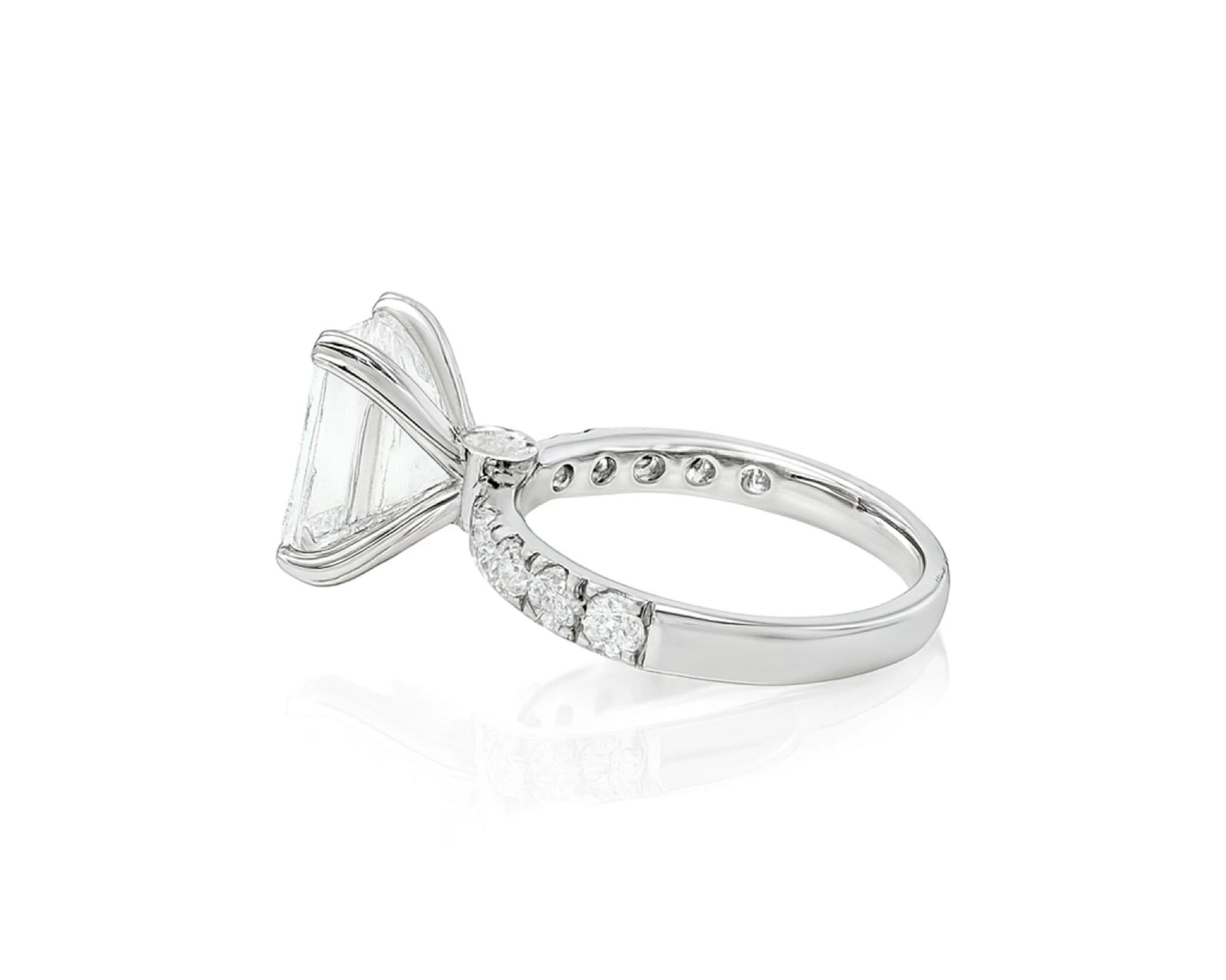 14k Emerald Cut Petite Side-Stone Engagement Ring 5.00 CT – lifestyle 2553
