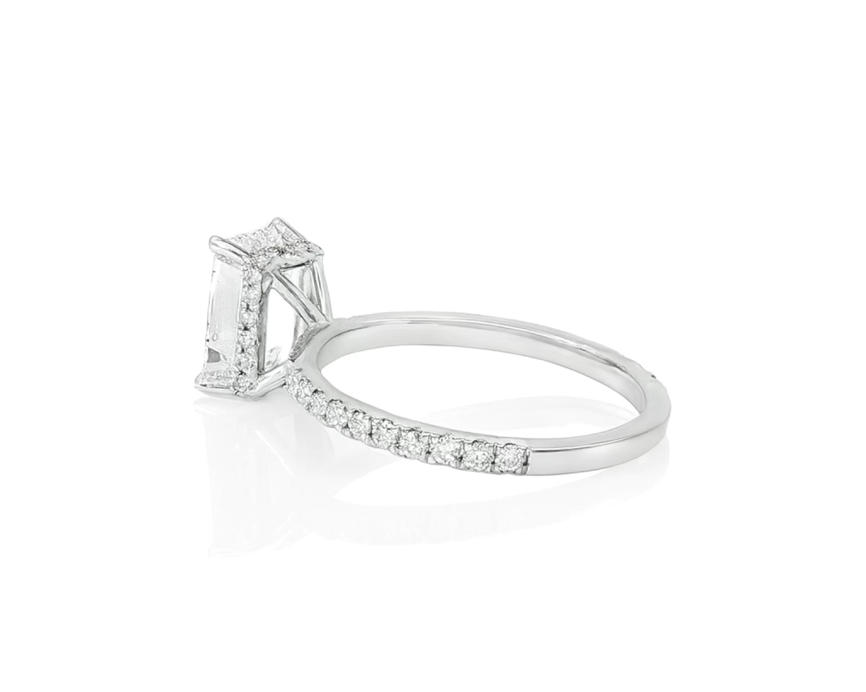 14k Emerald Cut Prestige Sleek Micropavé Engagement Ring 2.50 CT – lifestyle 2263