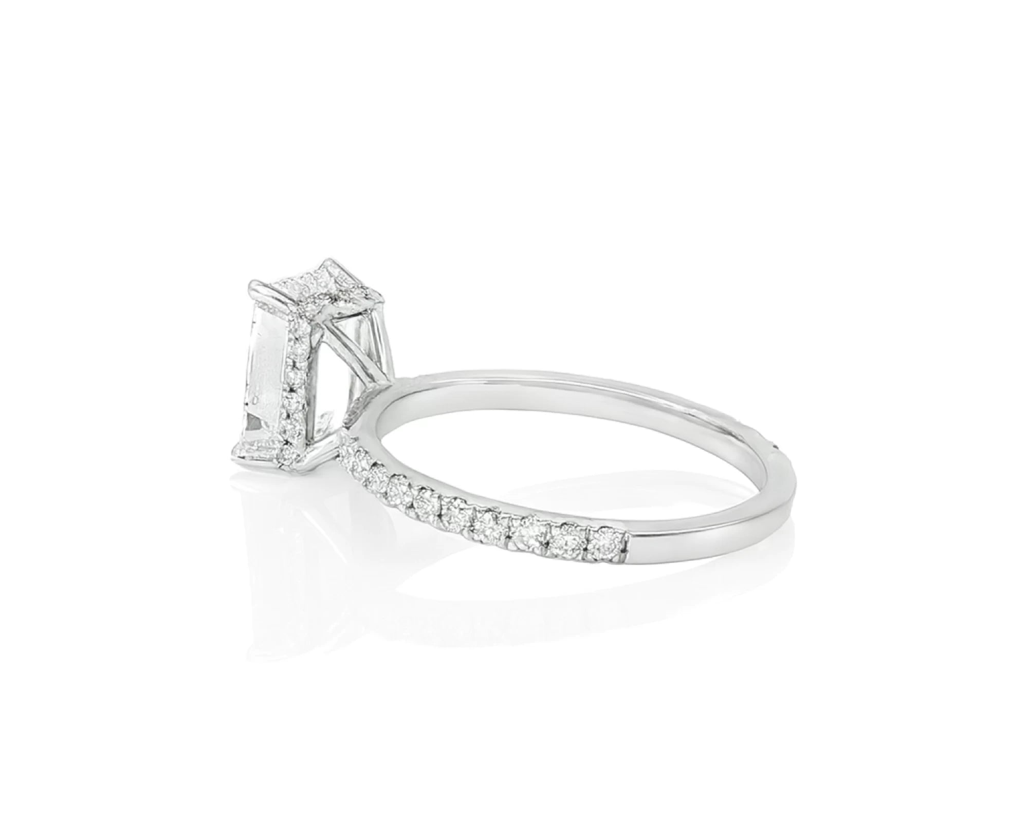 14k Emerald Cut Prestige Sleek Micropavé Engagement Ring 2.50 CT – lifestyle 2263