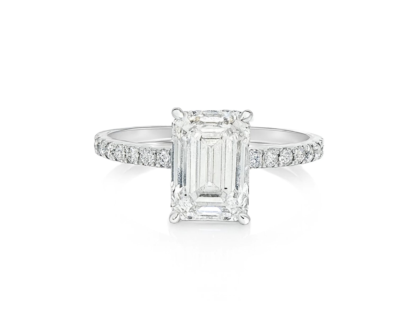 14k Emerald Cut Prestige Sleek Micropavé Engagement Ring 2.50 CT – lifestyle 2264
