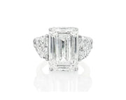 14k Emerald Cut Three Stone Engagement Ring - VS1 with 10.70ct