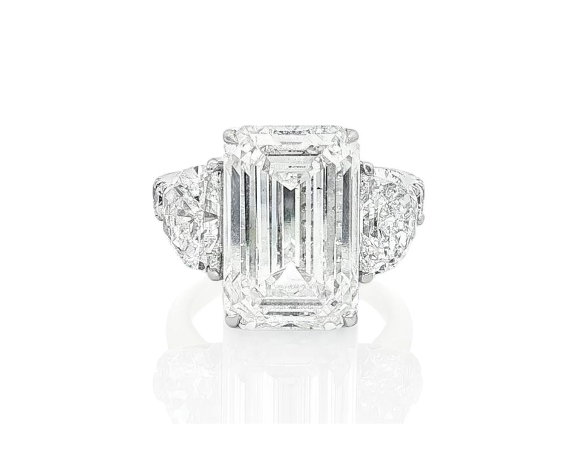 14k Emerald Cut Three Stone Engagement Ring - VS1 with 10.70ct – lifestyle 2173