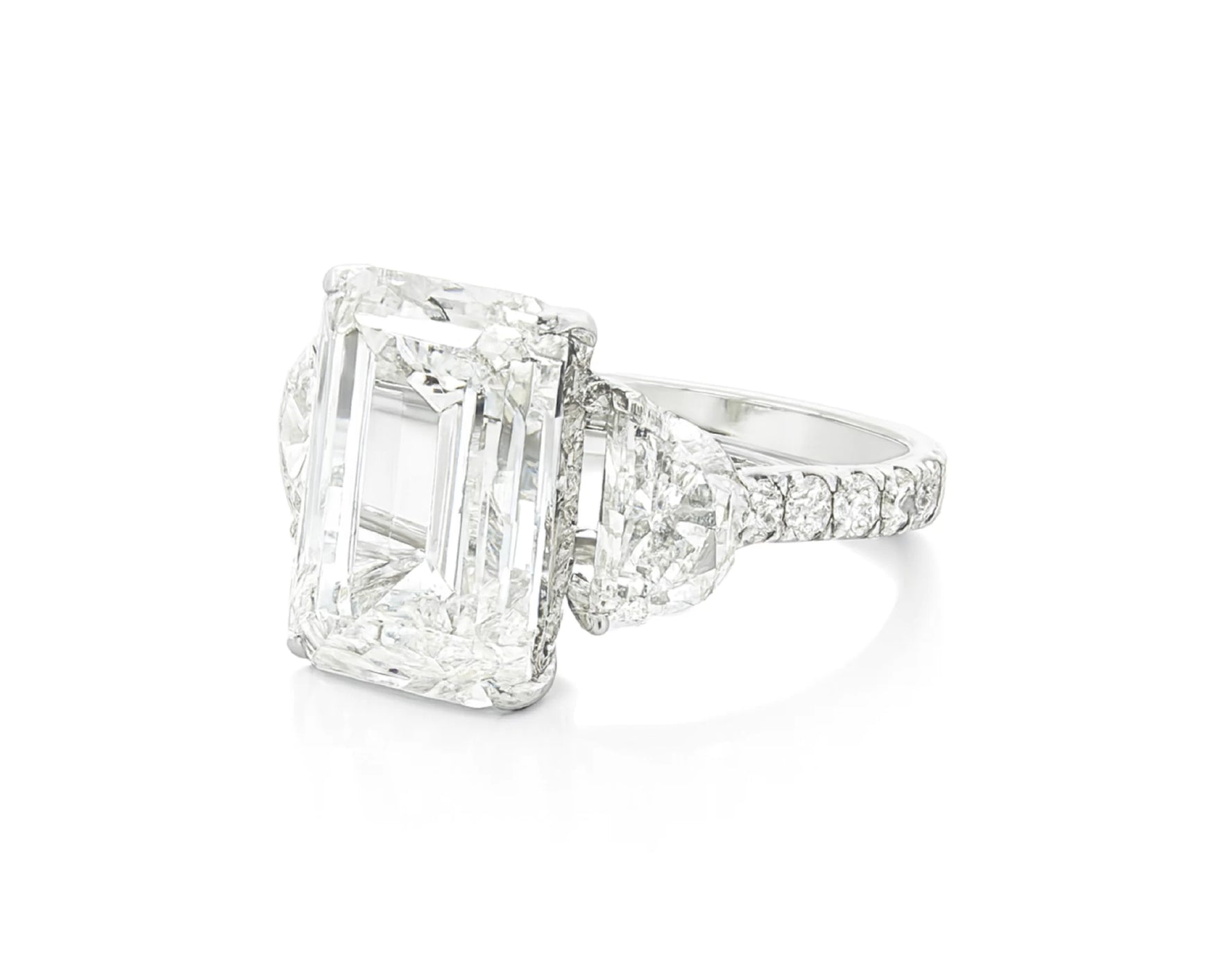 14k Emerald Cut Three Stone Engagement Ring - VS1 with 10.70ct – lifestyle 2176