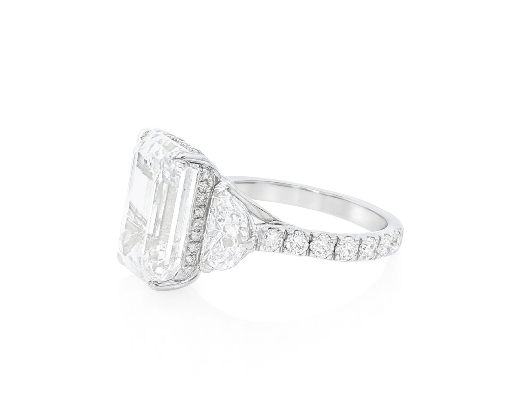 14k Emerald Cut Three Stone Engagement Ring - VS1 with 10.70ct – lifestyle 2177
