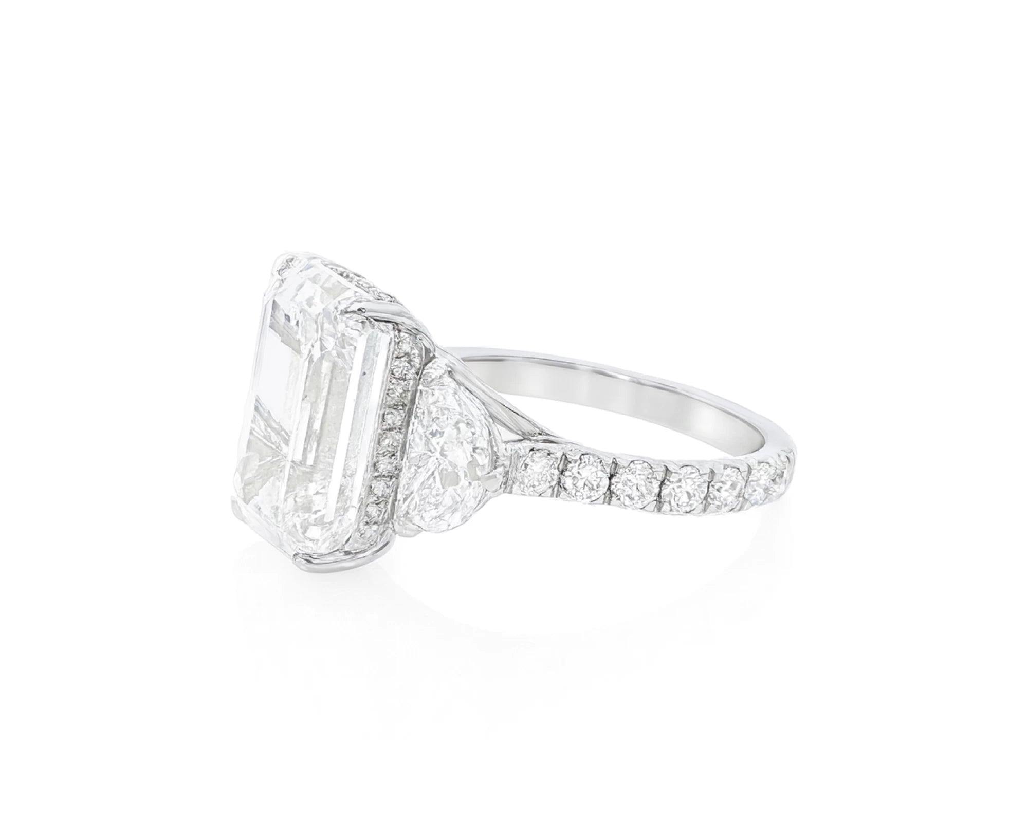 14k Emerald Cut Three Stone Engagement Ring - VS1 with 10.70ct – lifestyle 2177