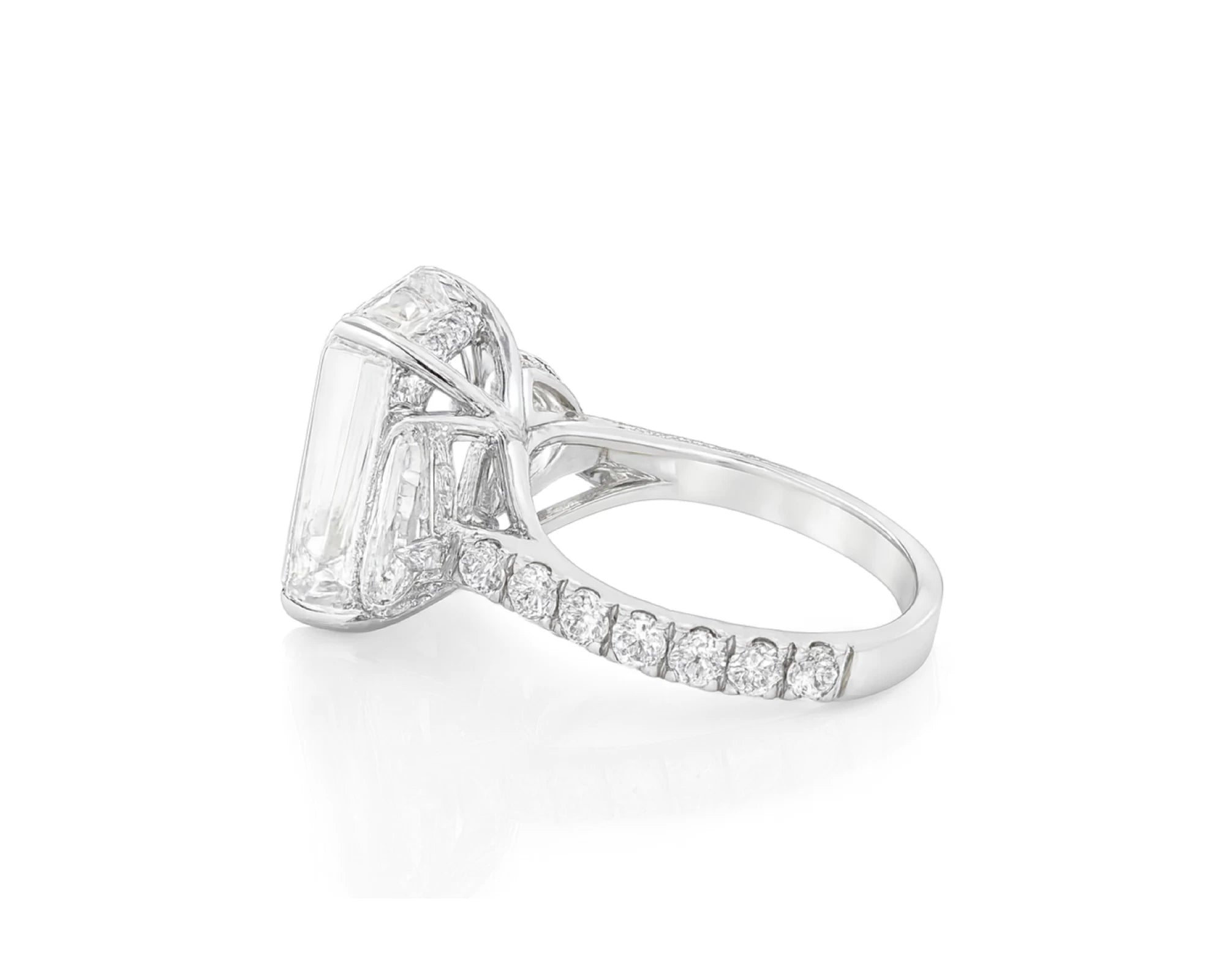 14k Emerald Cut Three Stone Engagement Ring - VS1 with 10.70ct – lifestyle 2178