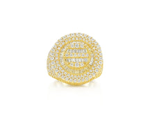 14k Gold 3D Circle Ring with Baguette & Round Diamonds 4.46ct