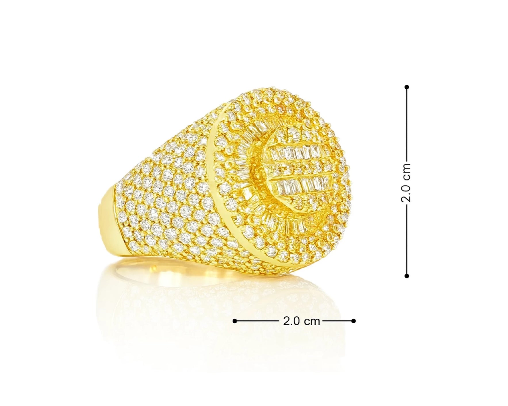 14k Gold 3D Circle Ring with Baguette & Round Diamonds 4.46ct – lifestyle 398