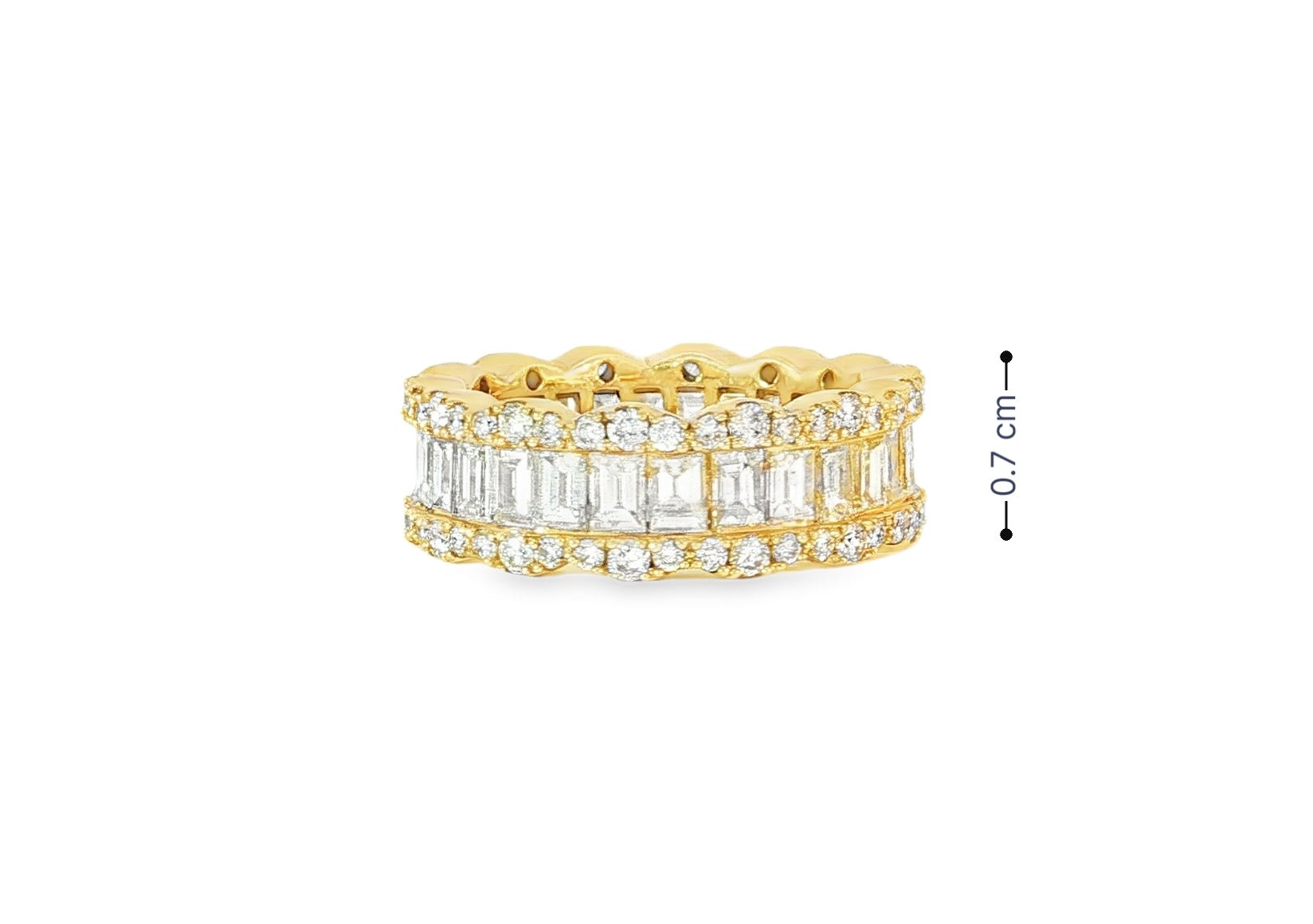 14k Gold Baguette & Round Diamond Eternity Band Ring 3.75ct - AVI THE JEWELER