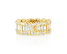 14k Gold Baguette & Round Diamond Eternity Band Ring 3.75ct