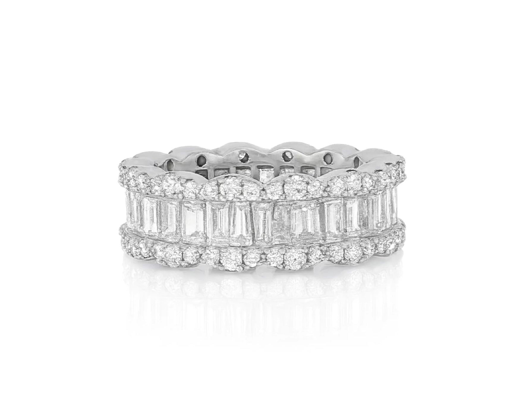14k Gold Baguette & Round Diamond Eternity Band Ring 3.75ct – lifestyle 1576