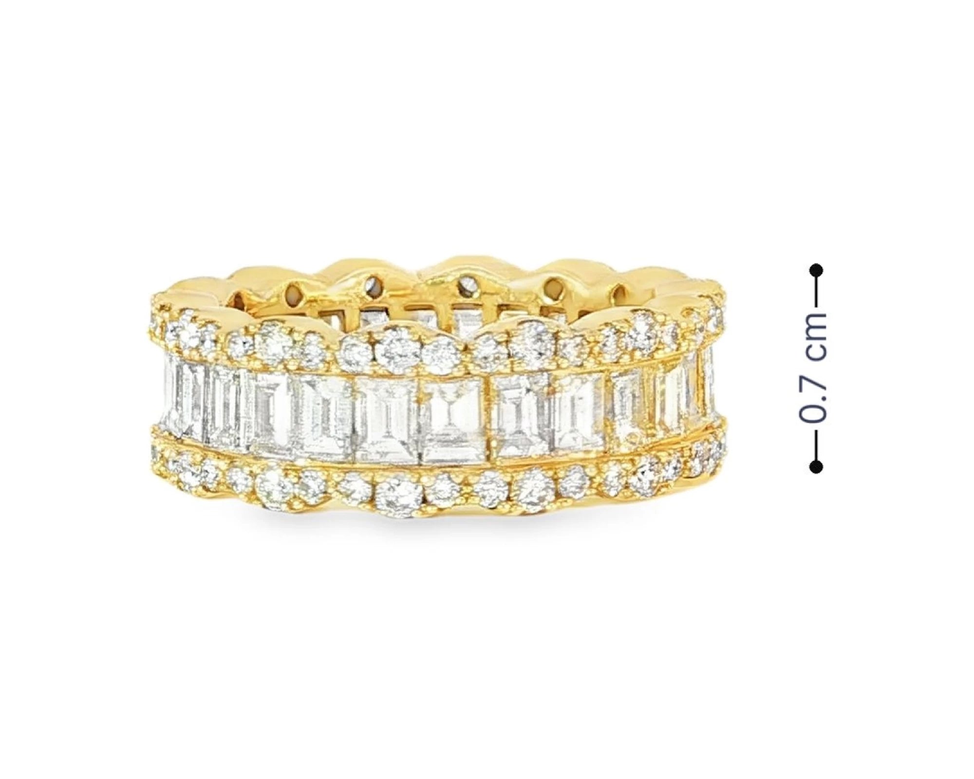 14k Gold Baguette & Round Diamond Eternity Band Ring 3.75ct – lifestyle 3038