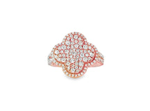 14k Gold Clover 3D Statement Ring with Round Diamonds 1.50ct