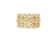 14k Gold Cuban Link Diamond Ring with Full Round Brilliant Cut 2.40ct