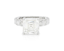 14K Gold Diamond Asscher Cut Hidden Halo Engagement Ring 8.68 CT