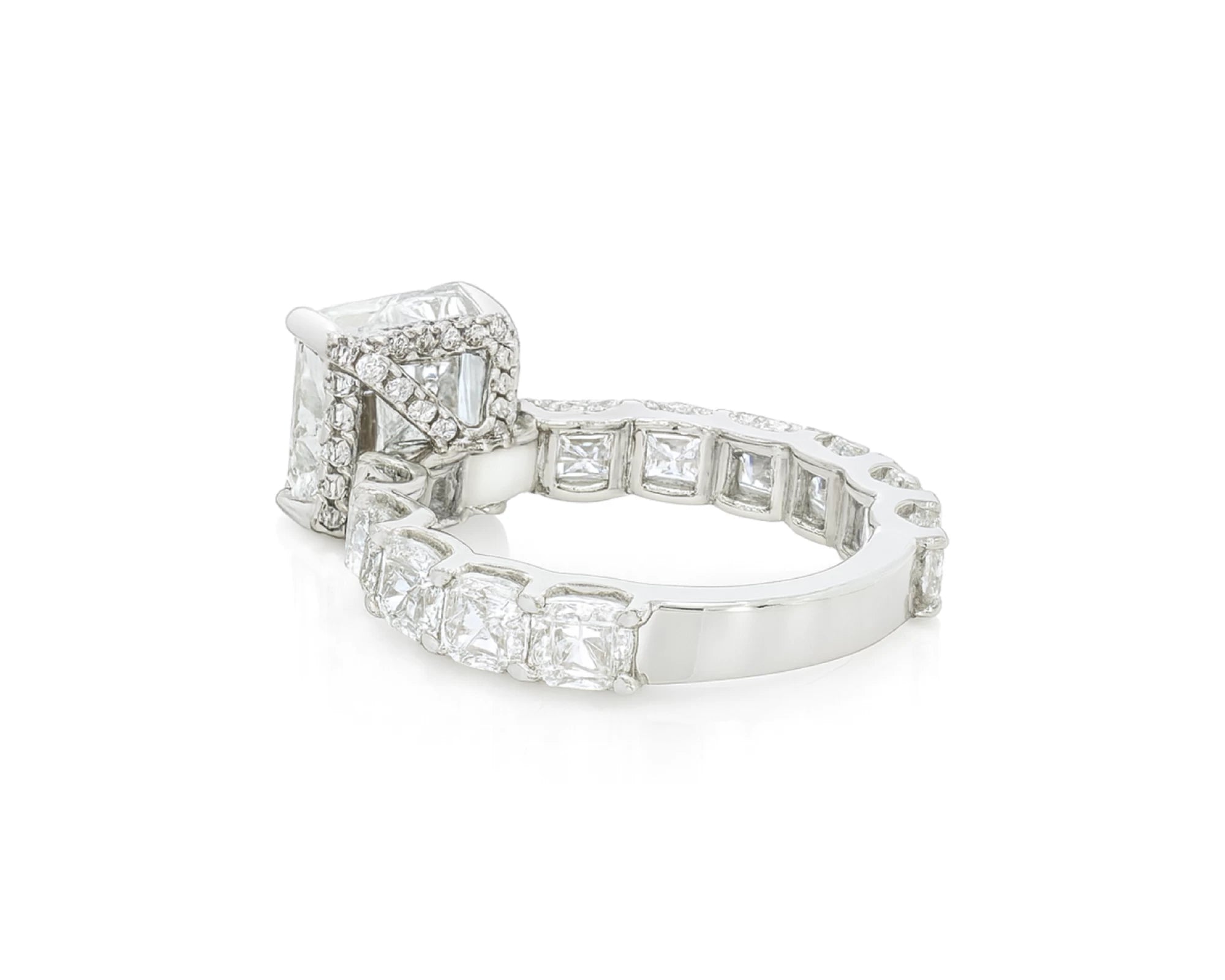 14K Gold Diamond Asscher Cut Hidden Halo Engagement Ring 8.68 CT – lifestyle 1814