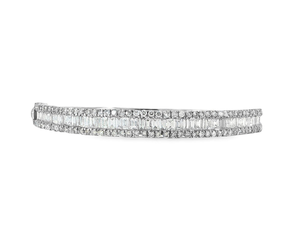 14k Gold Diamond Bracelet with Emerald - Cut & Round Design 3ct - AVI THE JEWELER