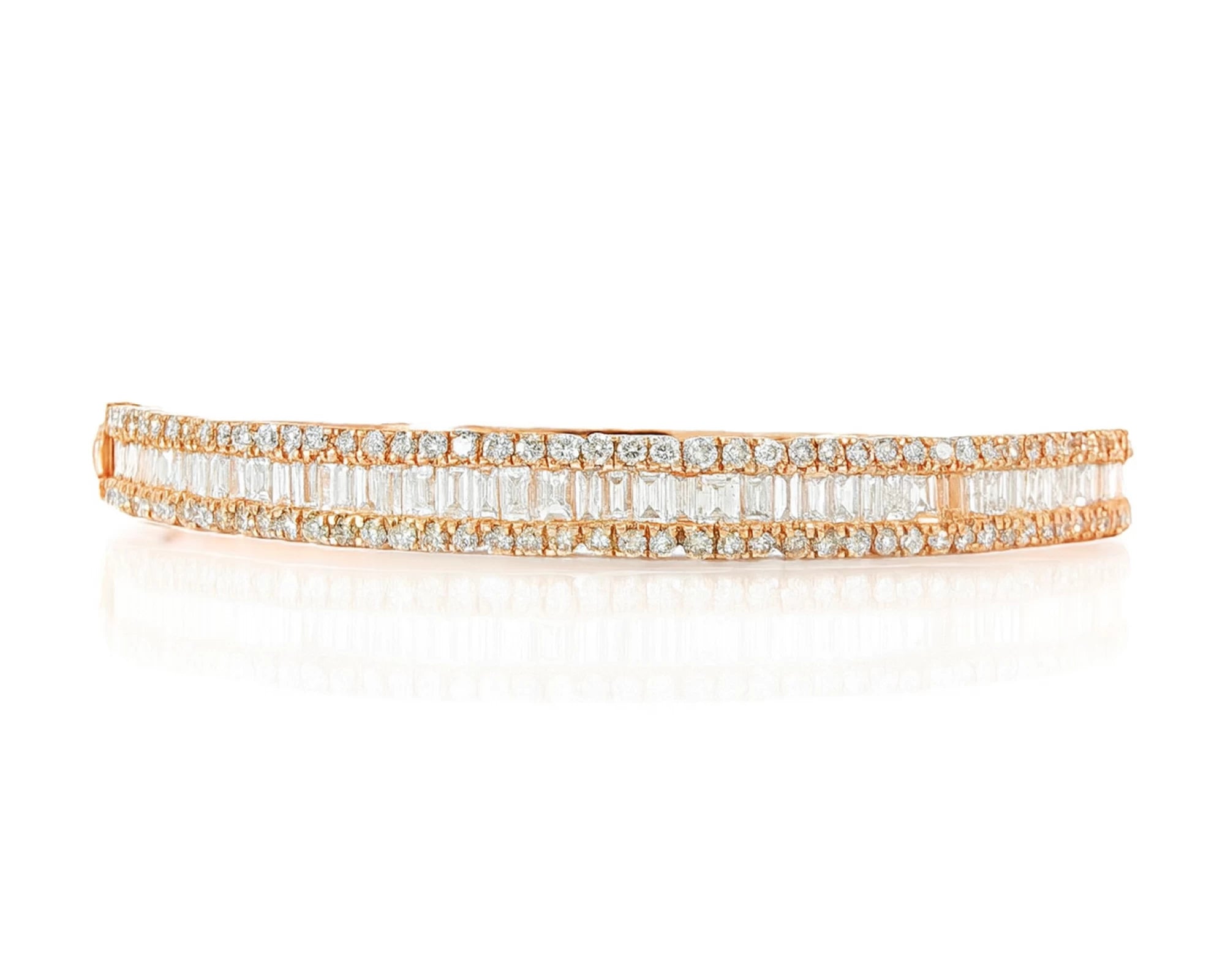 14k Gold Diamond Bracelet with Emerald-Cut & Round Design 3ct – lifestyle 4582