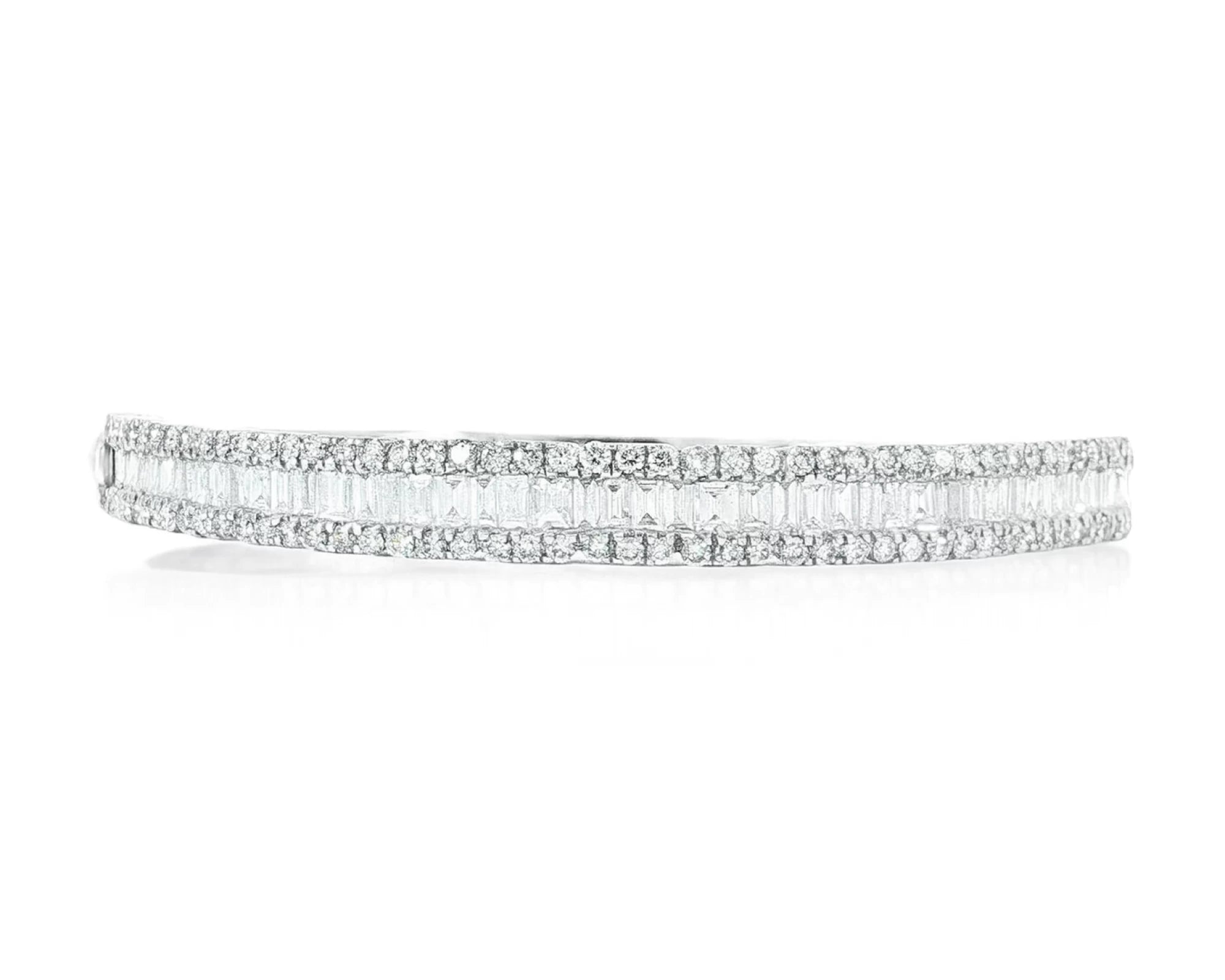 14k Gold Diamond Bracelet with Emerald-Cut & Round Design 3ct – lifestyle 4583