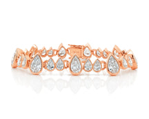 14k Gold Diamond Bracelet with Graduated Pear-Shape Design 22.98ct